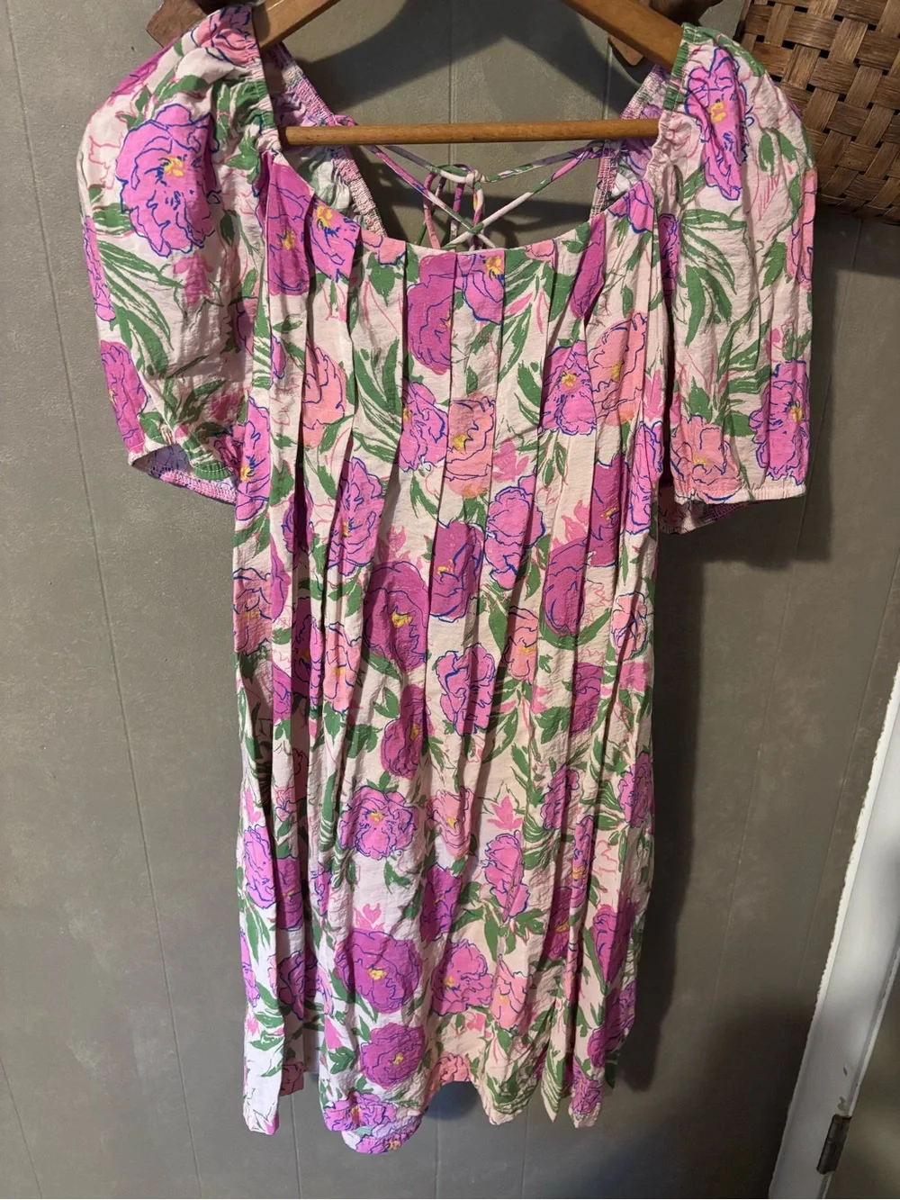 Boutique Floral Puff-Sleeve Mini Dress